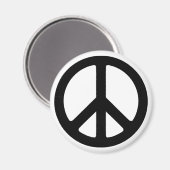 Classic Black Groovy Peace Symbol Magneet (Voorkant / Achterkant)