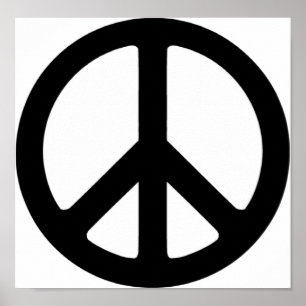 Classic Black Groovy Peace Symbol Poster