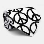 Classic Black Groovy Peace Symbol Stropdas (Opgerold)