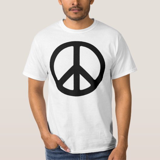Classic Black Groovy Peace Symbol T-shirt (Voorkant)
