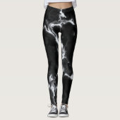 Classic Black Marble grijs, aangepast dij Leggings (Voorkant)