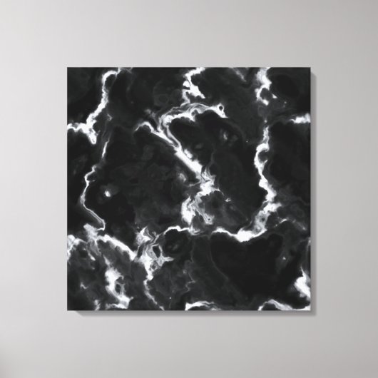 Classic Black Marble grijs wit personaliseert dij Canvas Afdruk (Voorkant)