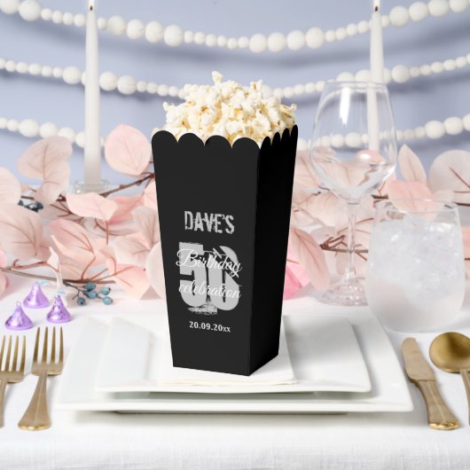 Classic Black Modern Any Age 50ste verjaardagsfees Bedankdoosjes (Huwelijk)