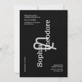 Classic Black Modern Minimal Wedding QR Code Foto Kaart (Voorkant)