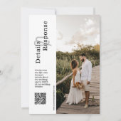 Classic Black Modern Minimal Wedding QR Code Foto Kaart (Achterkant)
