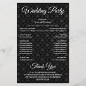Classic Black Pattern Wedding Program (Achterkant)