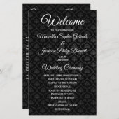 Classic Black Pattern Wedding Program (Voorkant / Achterkant)