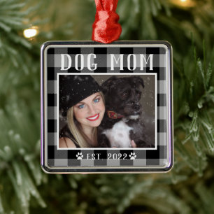 Classic Black Pset Personalized Dog Ma Foto Metalen Ornament