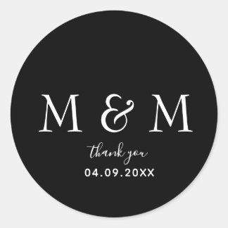Classic Black Round Sticker