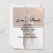 Classic Black Script Typography Weddenschap Bedankkaart (Achterkant)