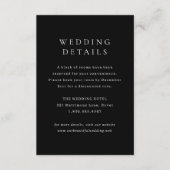 Classic Black Simple Wedding Informatiekaartje (Voorkant)