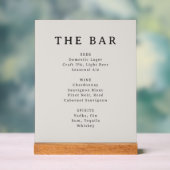 Classic Black Text Menu Design Acryl Bord (Neutraal)