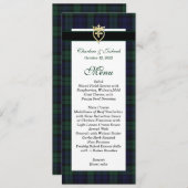 Classic Black Watch Tartan Wedding Menu Kaart (Voorkant / Achterkant)