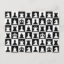 Classic Black & White Chessboard Pattern Briefkaart