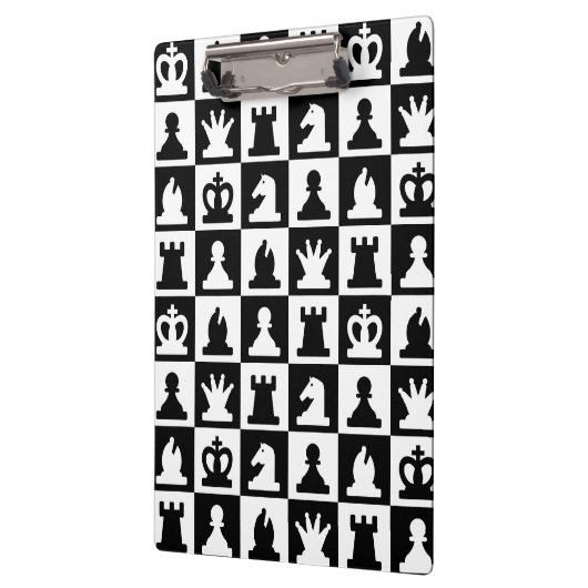 Classic Black & White Chessboard Pattern Klembord (Links)