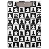 Classic Black & White Chessboard Pattern Klembord (Voorkant)