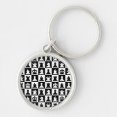 Classic Black & White Chessboard Pattern Sleutelhanger (Voorkant)
