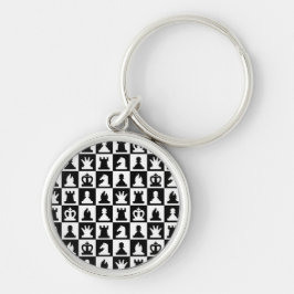 Classic Black & White Chessboard Pattern Sleutelhanger