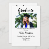 Classic Black White Class Toevoegen Jaar Scho afst Aankondiging (Voorkant / Achterkant)