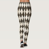 Classic Black White-Cream Harlequin Diamond Argyle Leggings (Achterkant)
