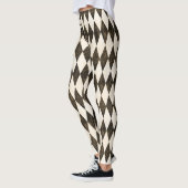 Classic Black White-Cream Harlequin Diamond Argyle Leggings (Links)