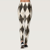 Classic Black White-Cream Harlequin Diamond Argyle Leggings (Achterkant)