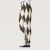 Classic Black White-Cream Harlequin Diamond Argyle Leggings (Links)
