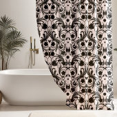 Classic Black & White Damask Patroon Douchegordijn