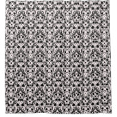 Classic Black & White Damask Patroon Douchegordijn (Voorkant)