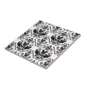 Classic Black White Damask Pattern - Stijlvolle af Tegeltje (Zijkant)