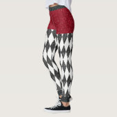 Classic Black White Harlequin Diamond Argyle Leggings (Links)