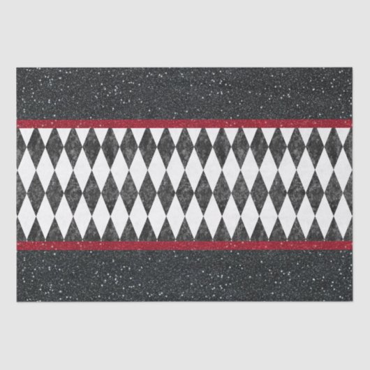 Classic Black White Harlequin Diamond Argyle Tissuepapier (Voorkant)