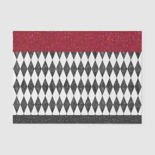 Classic Black White Harlequin Diamond Argyle Tissuepapier (Voorkant)