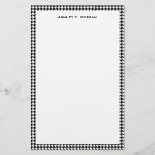 Classic Black White Houndstooth Briefpapier
