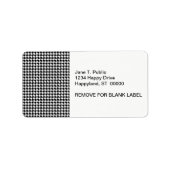 Classic Black White Houndstooth Etiket (Voorkant)