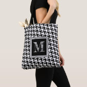 Classic Black White Houndstooth | Modern monogram Draagtas (Dichtbij)
