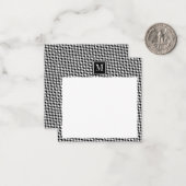 Classic Black White Houndstooth | Modern monogram Notitiekaartje (Voorkant / Achterkant in situ)