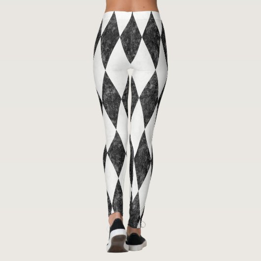 Classic Black White-Ice Harlequin Diamond Argyle Leggings (Achterkant)