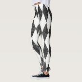 Classic Black White-Ice Harlequin Diamond Argyle Leggings (Links)