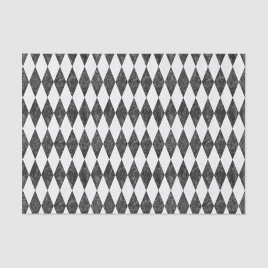 Classic Black White-Ice Harlequin Diamond Argyle Tissuepapier (Voorkant)