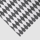 Classic Black White-Ice Harlequin Diamond Argyle Tissuepapier (Detail)