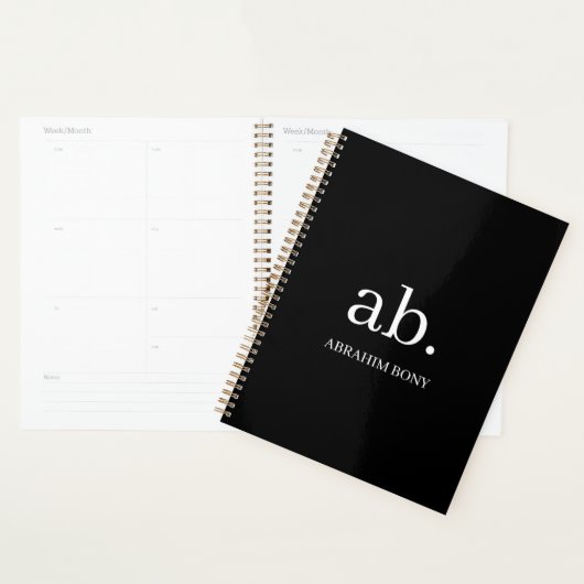 Classic Black & White Monogram Design (Devant avec enveloppe)