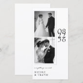 Classic Black & White Photo Bookmark Save the Date (Devant / Derrière)