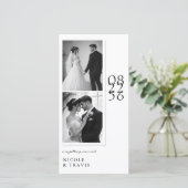 Classic Black & White Photo Bookmark Save the Date (Debout devant)