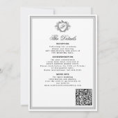 Classic black white QR formal monogram wedding Kaart (Achterkant)