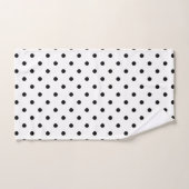 CLASSIC BLACK WHITE SPOT BATHROOM TOWEL SET BAD HANDDOEK (Handdoek)