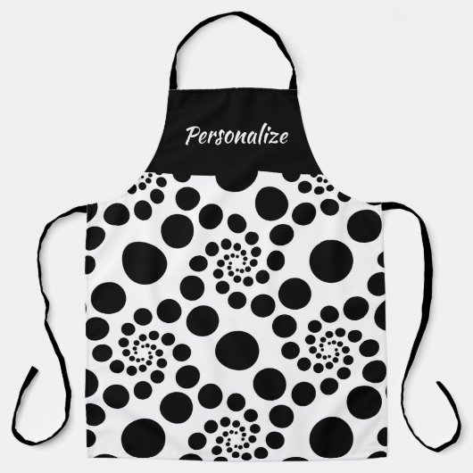 Classic Black White Swirl Pattern Stijlvol Schort (Voorkant)