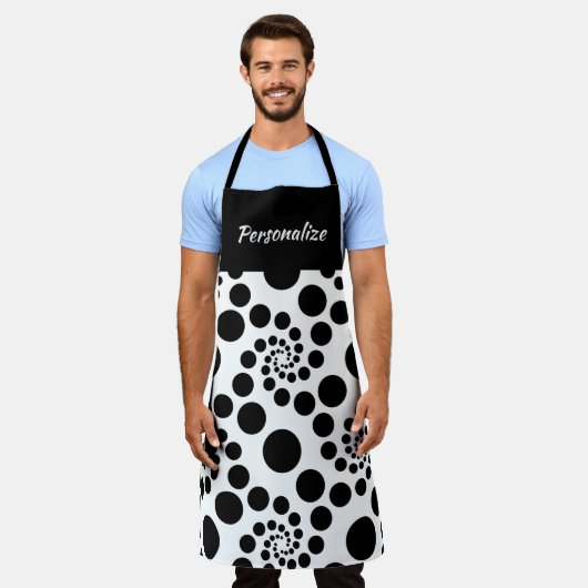 Classic Black White Swirl Pattern Stijlvol Schort (Gedragen)