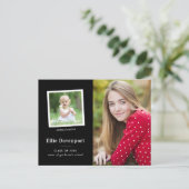 Classic Black & White Two Photo-Afstuderen Briefkaart (Staand voorkant)