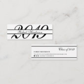 Classic blanc élégant insérer carte nom de graduat (Devant / Derrière)